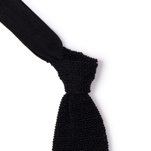 Black Silk Knitted Tie