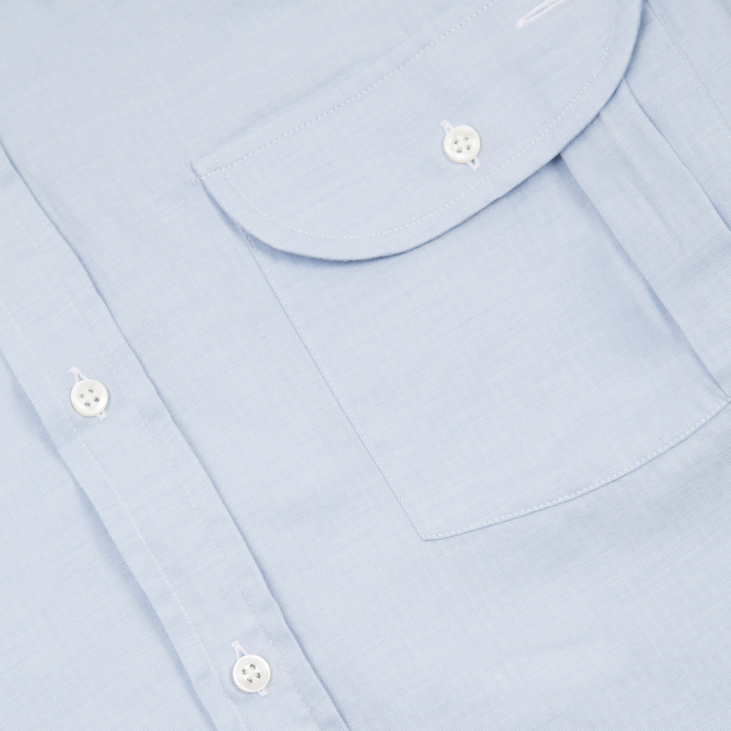 Light Blue Micro Herringbone Pen Pocket Shirt