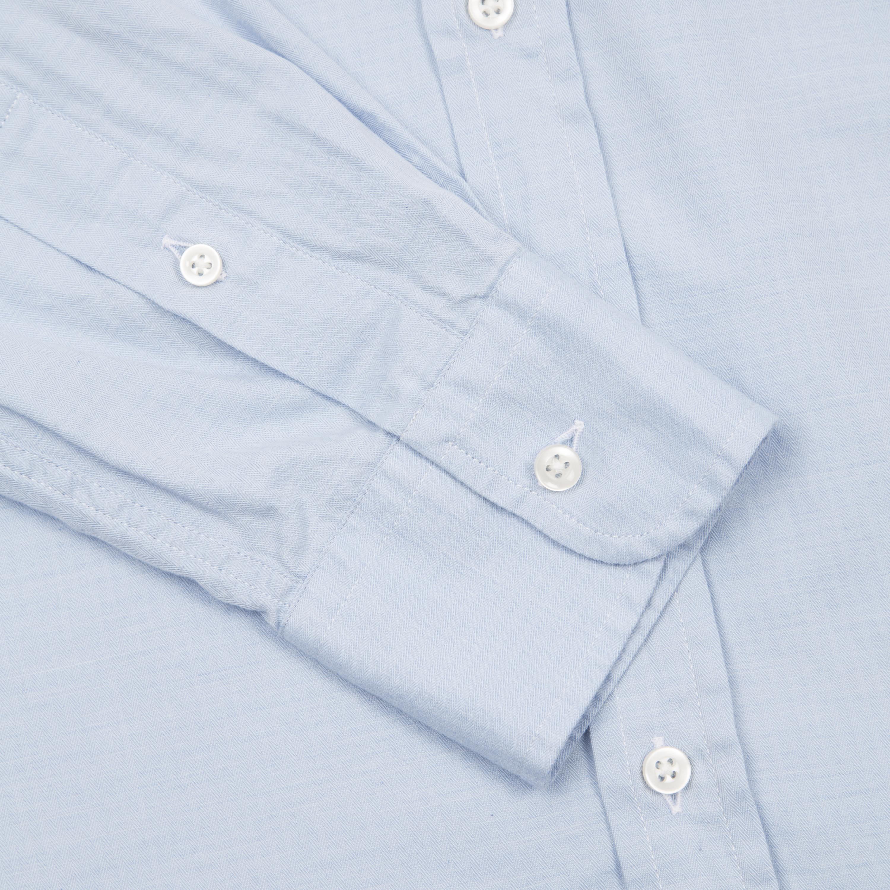 Light Blue Micro Herringbone Pen Pocket Shirt