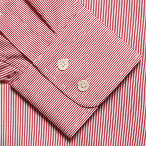 Red Fine Stripe Cotton Mayfair Shirt