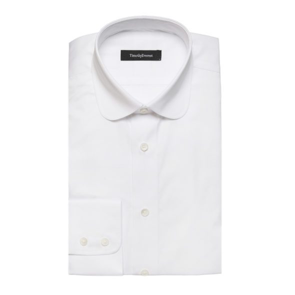White Poplin Cotton club collar Mayfair Shirt