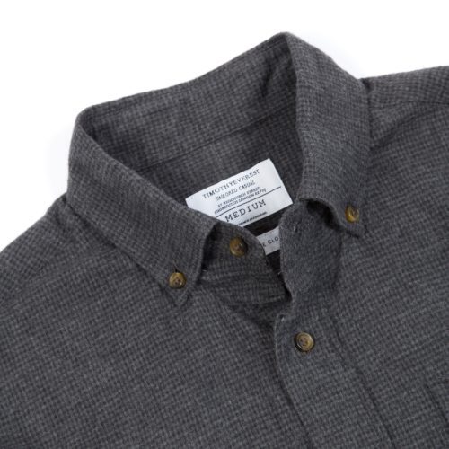 Grey Charcoal Gingham Brushed Cotton Redchurch Shirt