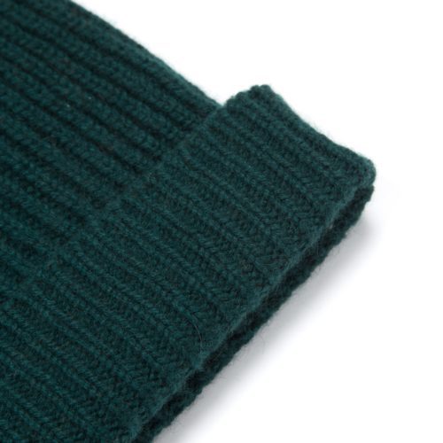 Forest Green Ribbed Cashmere Hat