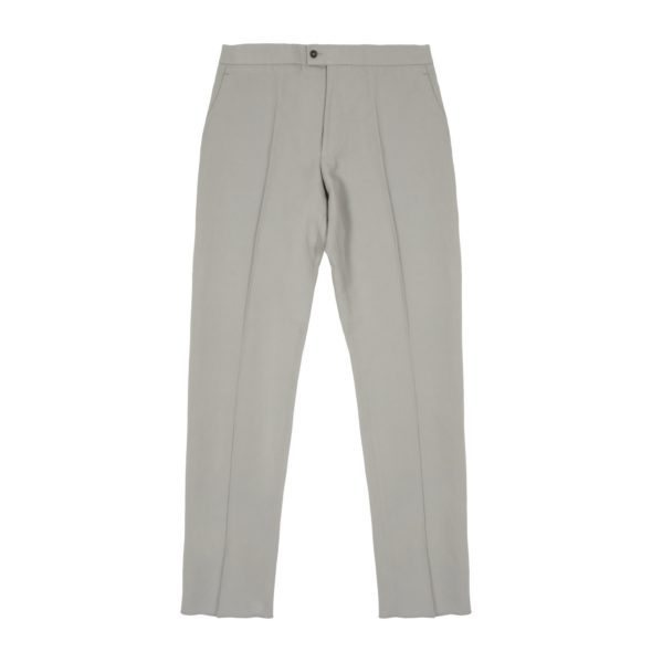 Grey Cotton Linen Blend Drawstring Trousers