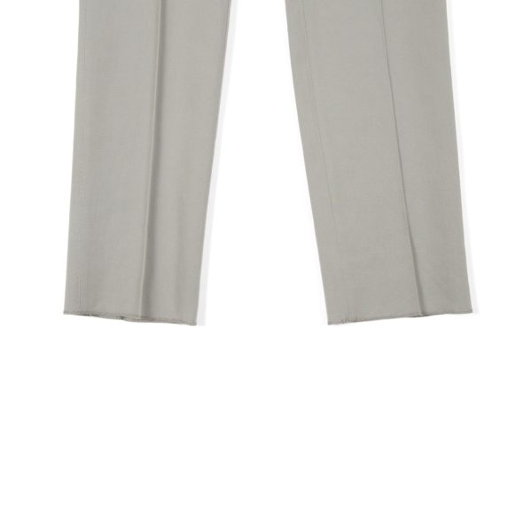 Grey Cotton Linen Blend Drawstring Trousers
