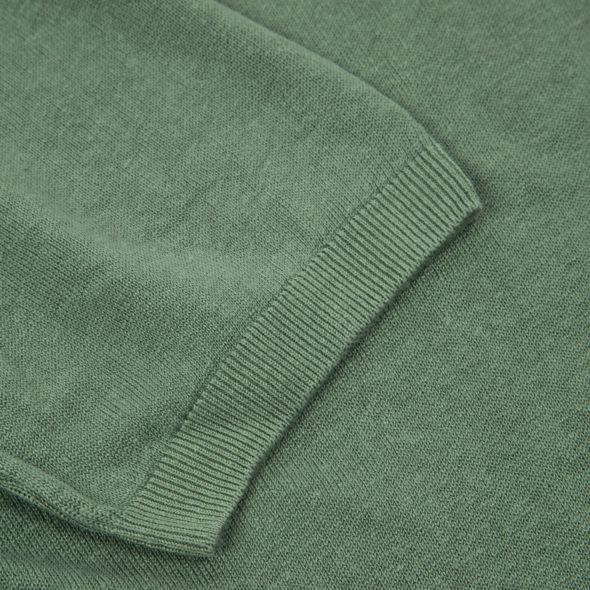 Sage Green Linen Short Sleeved Polo