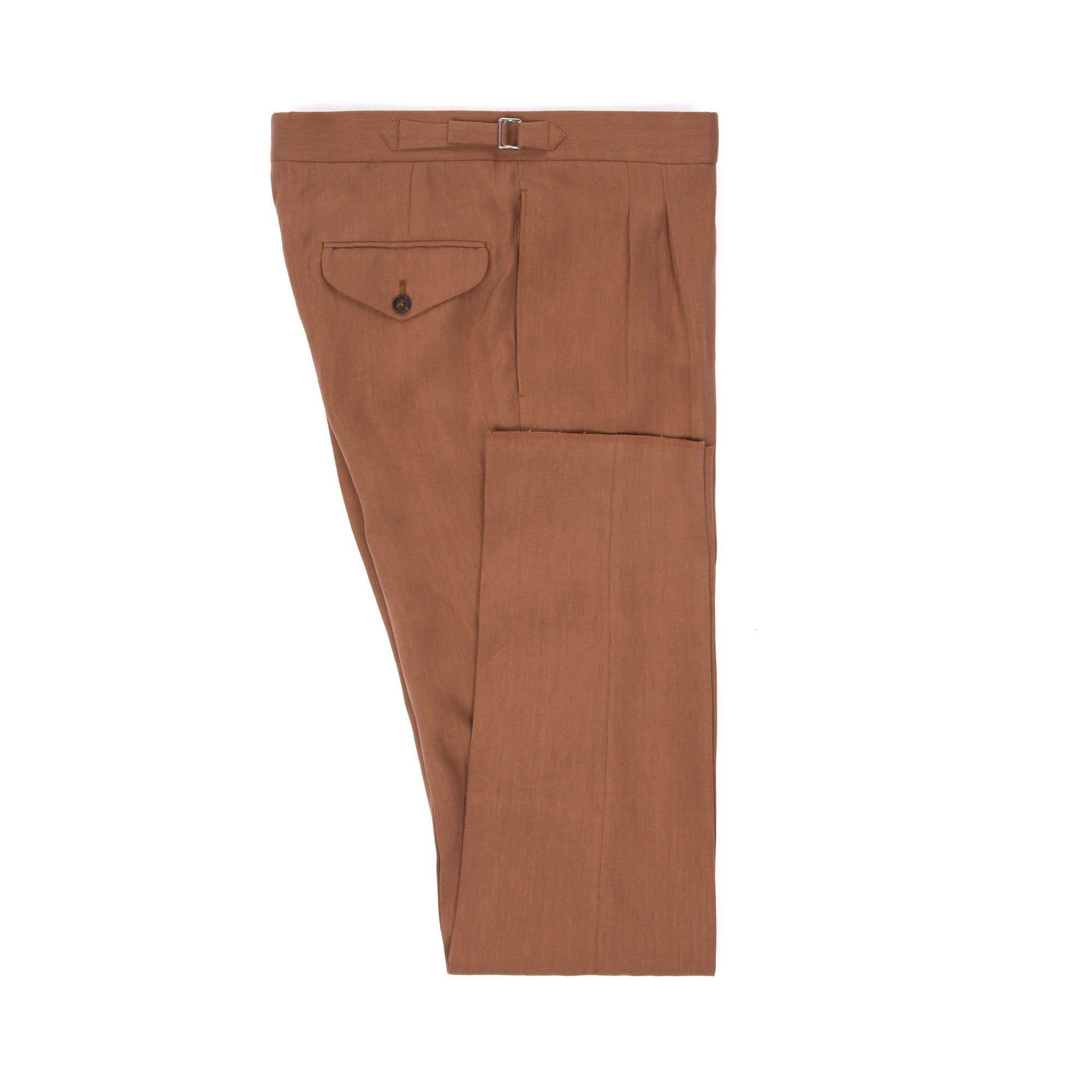 Sepia Compact Linen Pleated Trousers