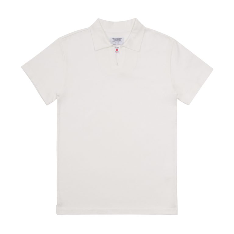White Cotton Cuban Polo Shirt