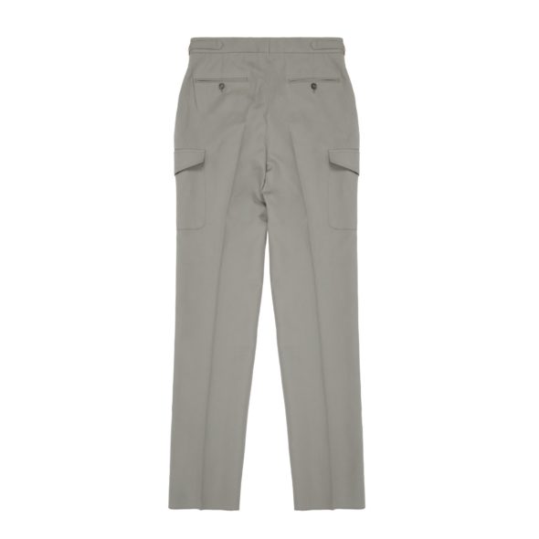 Grey Cotton Linen Blend Cargo Pants