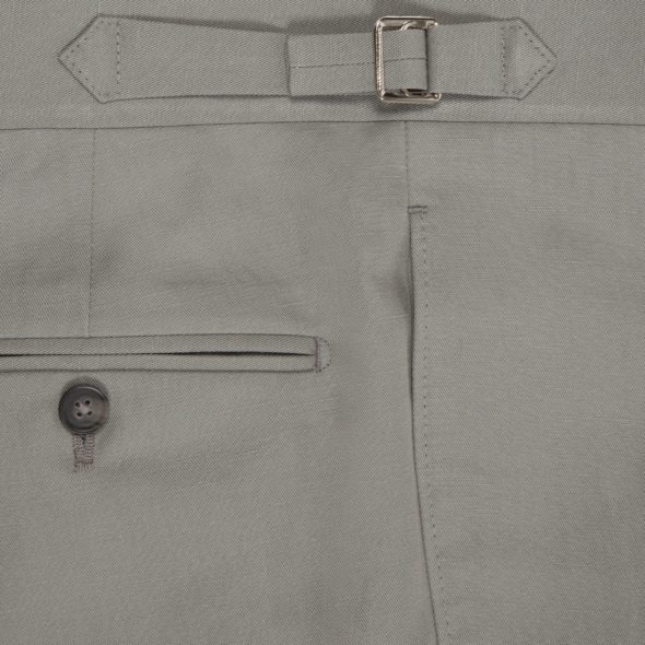 Grey Cotton Linen Blend Cargo Pants