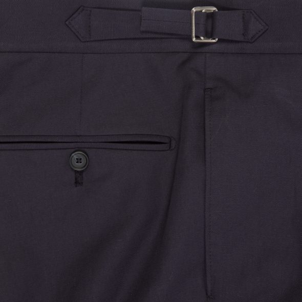 Navy Cotton Linen Blend Cargo Pants
