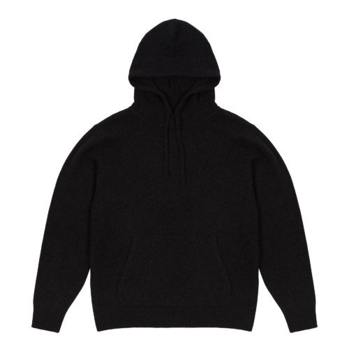 Black Cashmere Pullover Hoody
