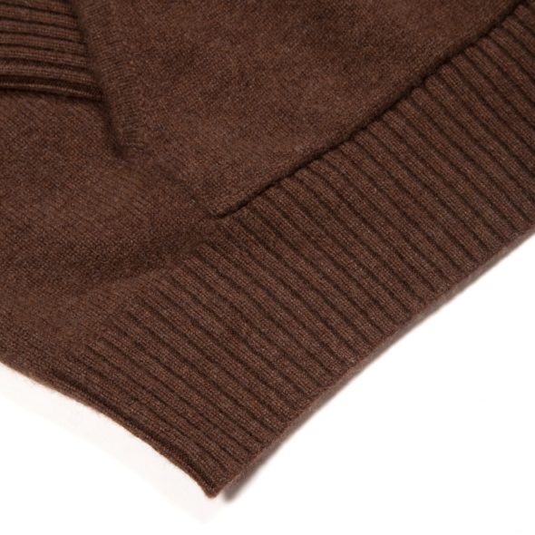 Brown Cashmere Pullover Hoodie