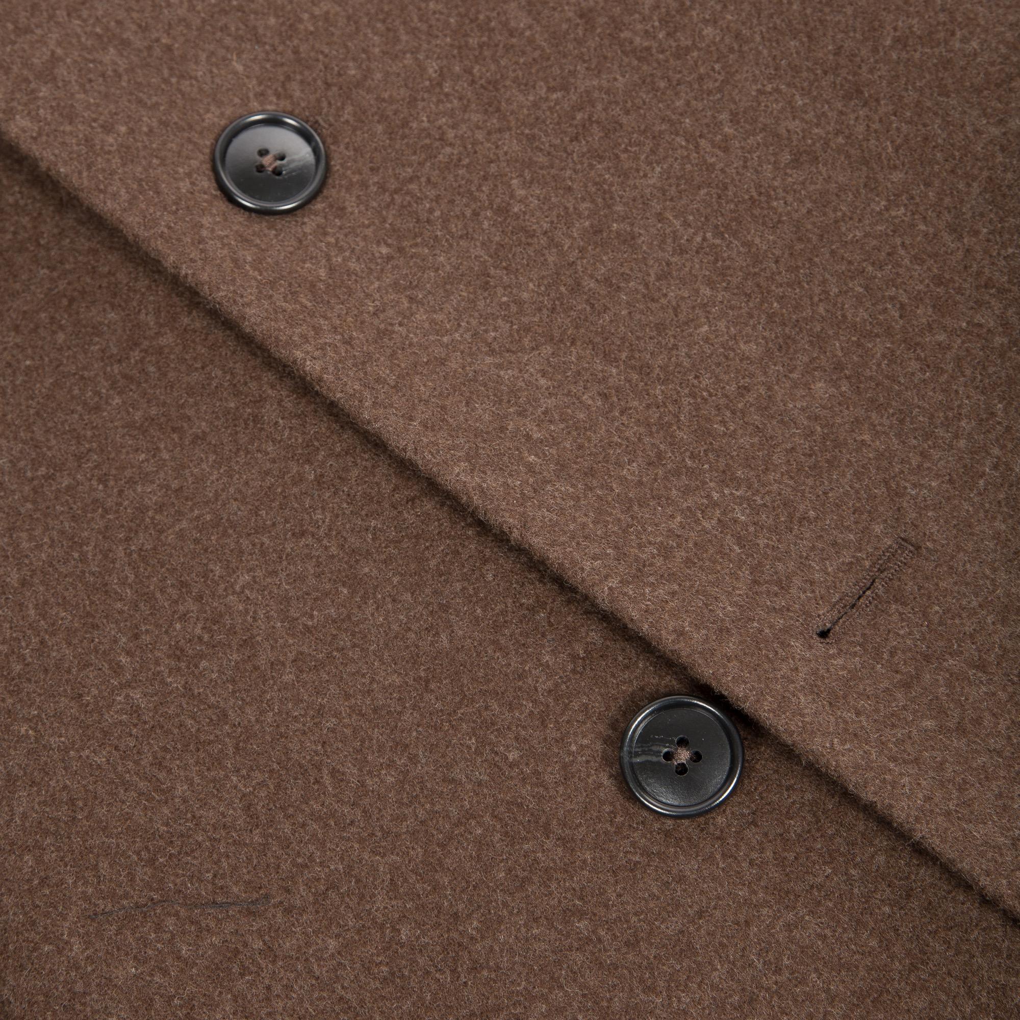 Brown Merino Wool Double Faced Coat