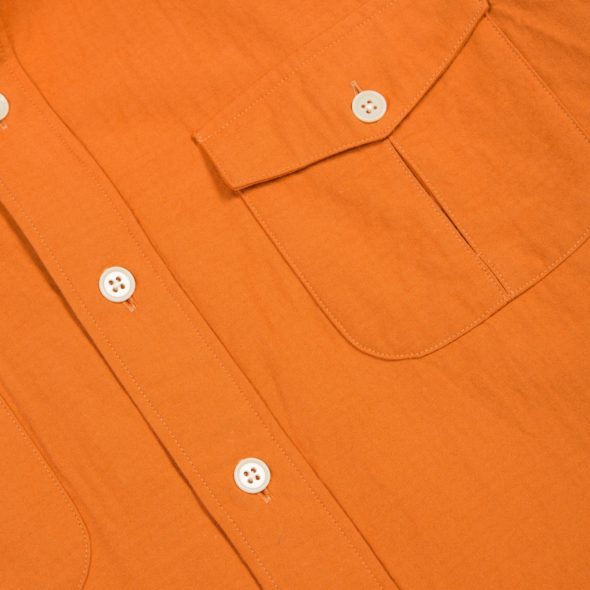 Burnt Orange Double Faced Cotton Overshirt