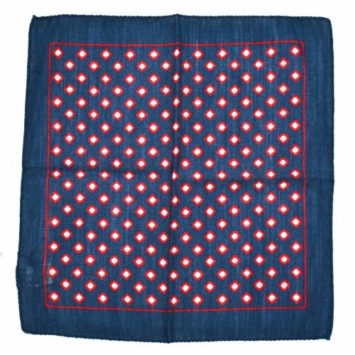 Blue Red Pattern pocket Square