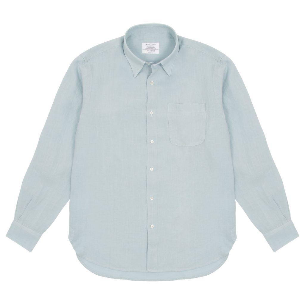 Light Blue Washed Linen Hoxton Shirt