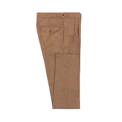 Light Brown Hairline Stripe Pleated Trousers