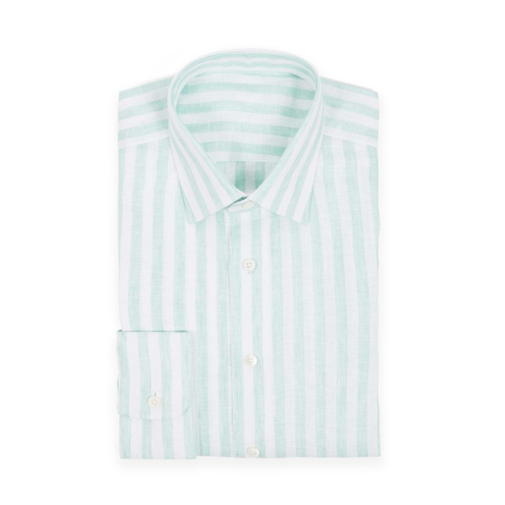 Mint Linen Deck Stripe Shirt