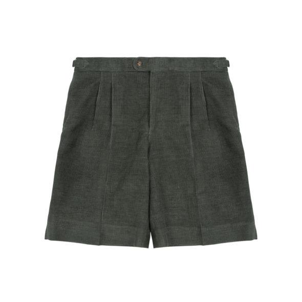 Green Cord Pleated Trousers