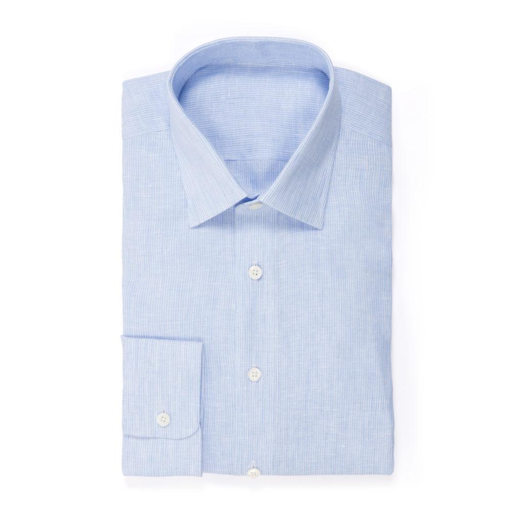 Light Blue Linen Stripe Shirt
