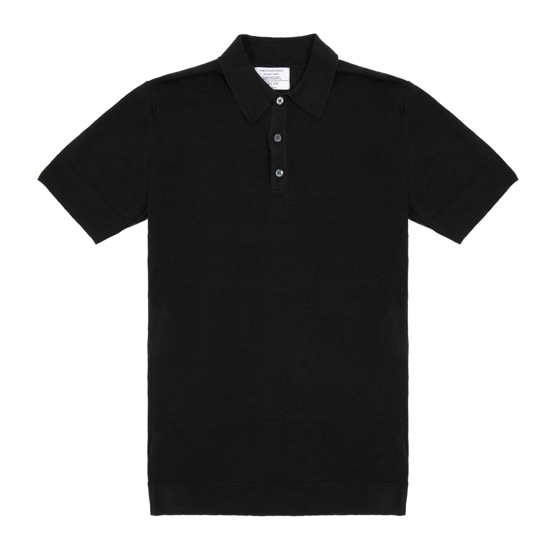 Timothy Everest | Black Linen Short Sleeved Polo 1