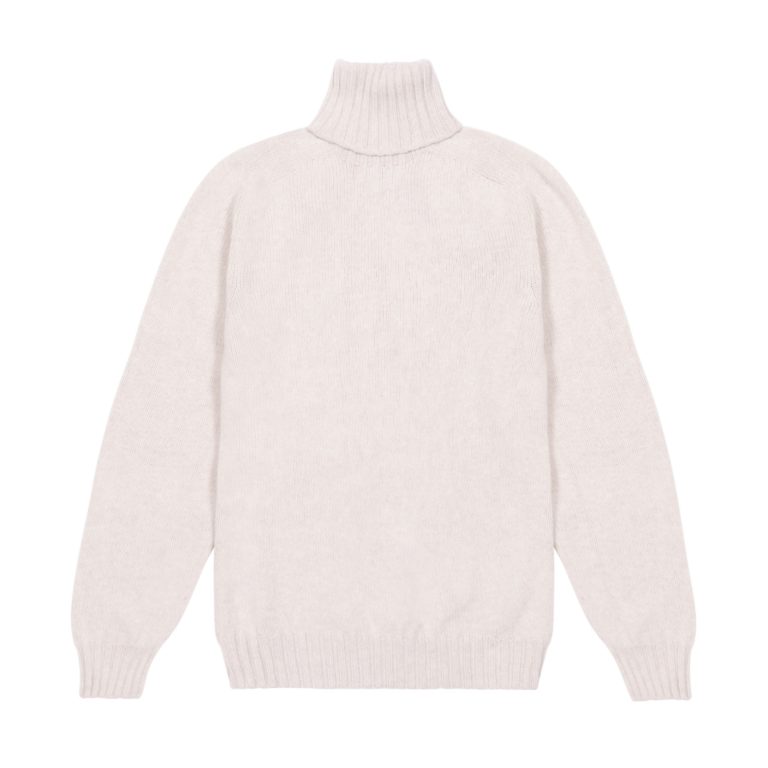 Ivory Superfine Lambswool Roll Neck