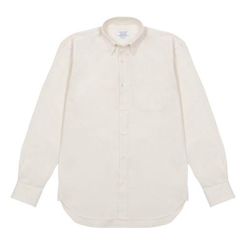 Ivory Brushed Cotton Twill Hoxton Shirt