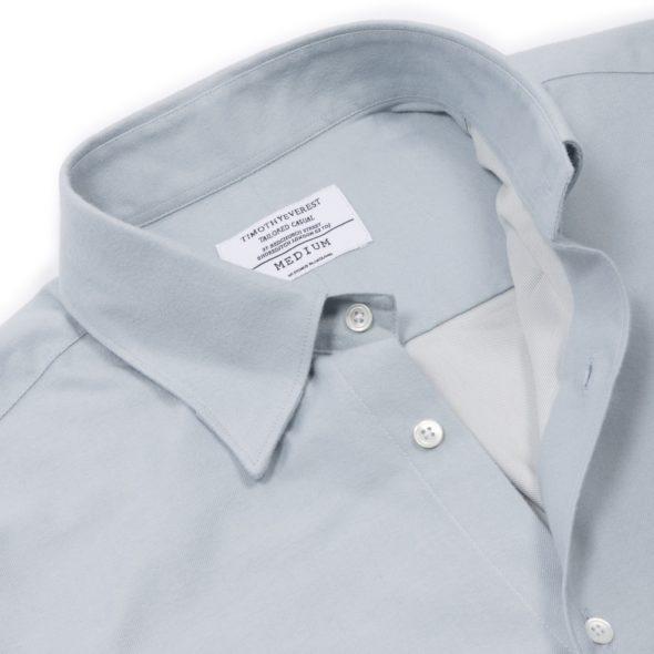 Light Blue Brushed Cotton Twill Hoxton Shirt