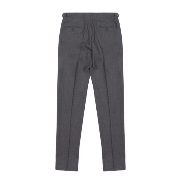Grey Pinstripe House Block Flat Fronted Suit Trousers