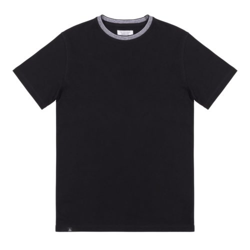 Black Rib Detail T Shirt
