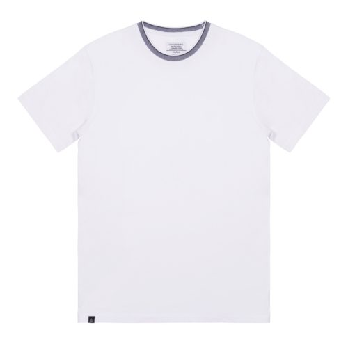 White Rib Detail T Shirt