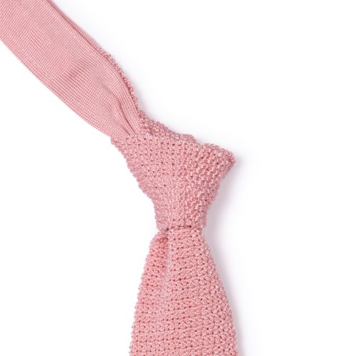 Pink Silk Knitted Tie