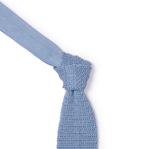 Sky Blue Silk Knitted Tie