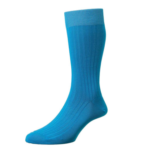 Bright Turquoise Cotton Socks